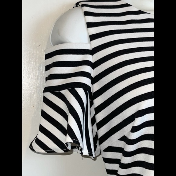 Calvin Klein Striped Cold-shoulder Sheath Dress - Picture 4 of 10